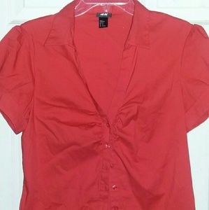 H&M Red button up blouse